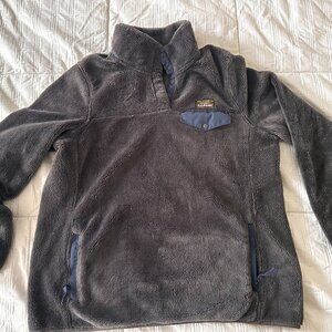 LL Bean Grey Fleece Jacket Pullover Womens